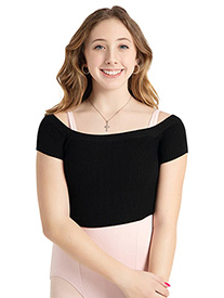 Harmonie - Ribbed Sweater Knit Cropped Sweater